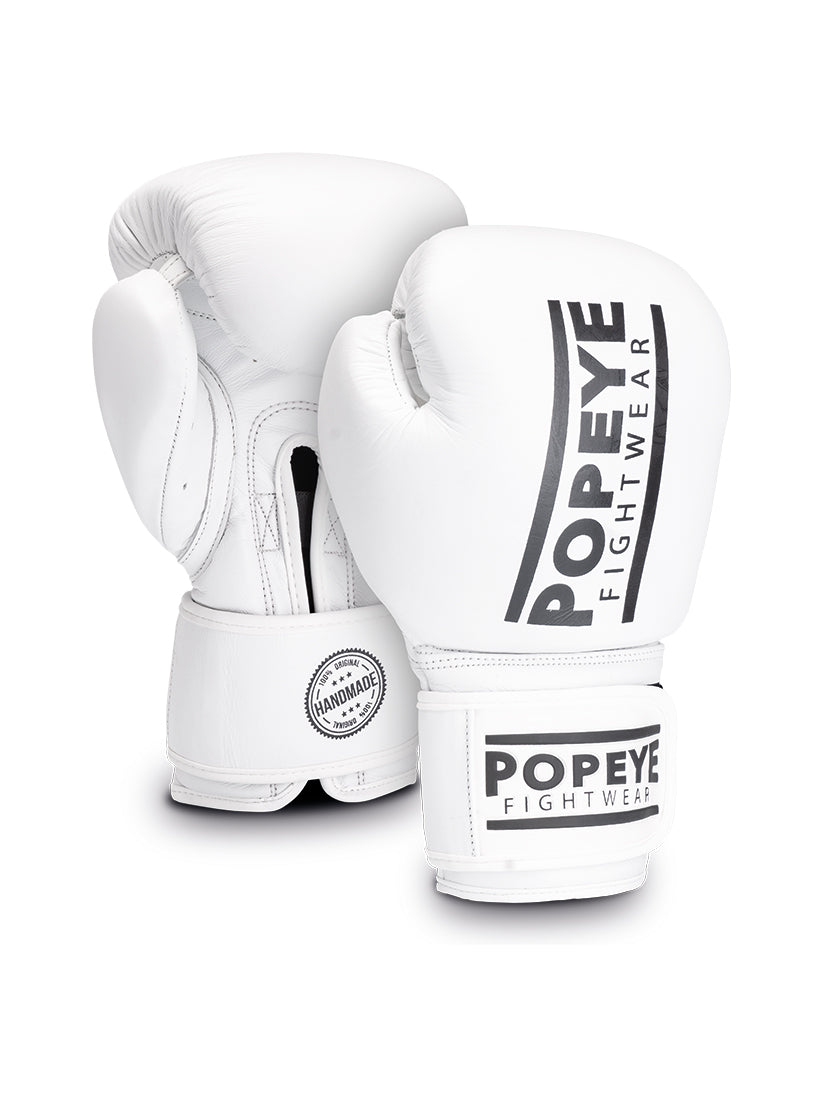 ECHTLEDER BOXHANDSCHUHE 16 OZ WEISS